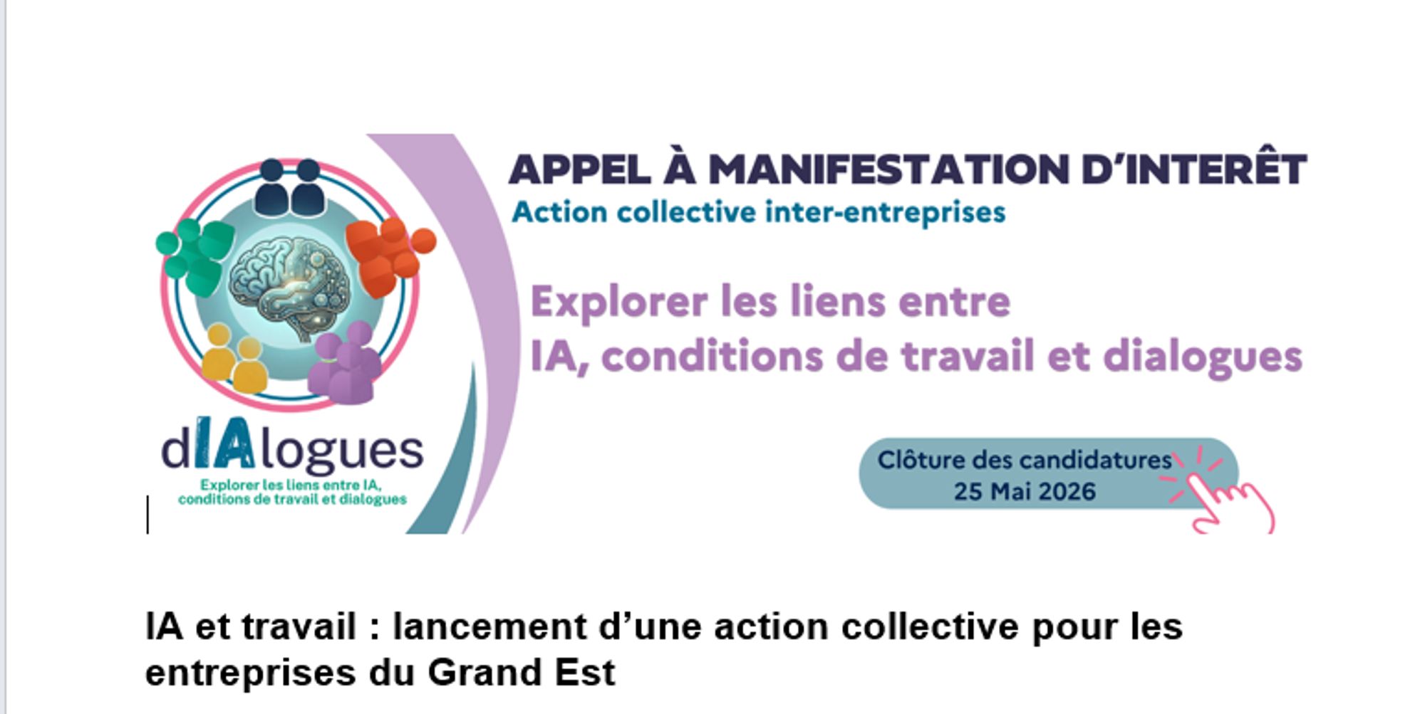 APPEL A MANIFESTATION D'INTERET IA ANACT/ARACT-CONSEIL REGIONAL-DREETS GE