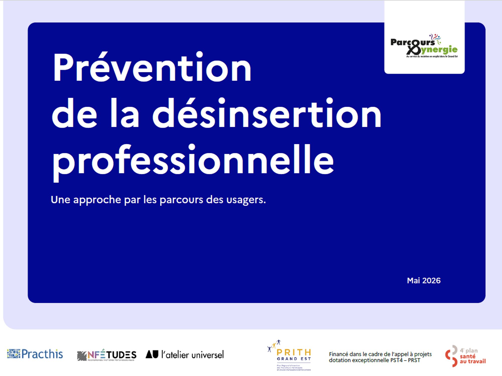 PLAN REGIONAL DE SANTE AU TRAVAIL GRAND EST, prévention de la désinsertion professionnelle